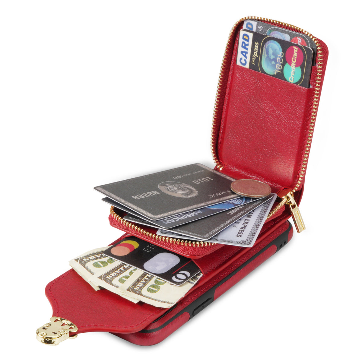 Pouzdro na telefon Crossbody se zipem pro iPhone 7/8 4,7 palce/SE (2020)/SE (2022) PU kůže potažená TPU slotem pro karty Kryt stojánku Pouzdro na telefon Crossbody se zipem pro iPhone 7/8 4,7 palce/SE (2020)/SE (2022) PU kůže potažená TPU slotem pro karty Kryt stojánku